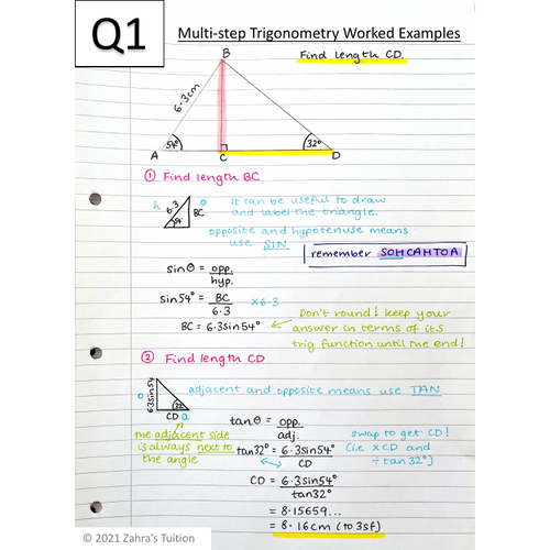 Multi-step Trigonometry Worked Examples