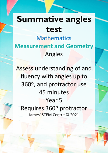 Angles test - AC Year 5 Maths - Measurement and Geometry (angles)