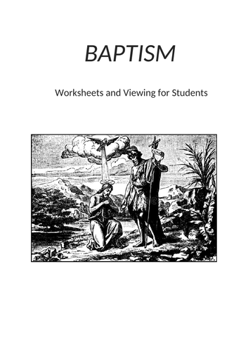 Baptism - Worksheets for students | Teaching Resources