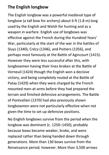 The English longbow Handout