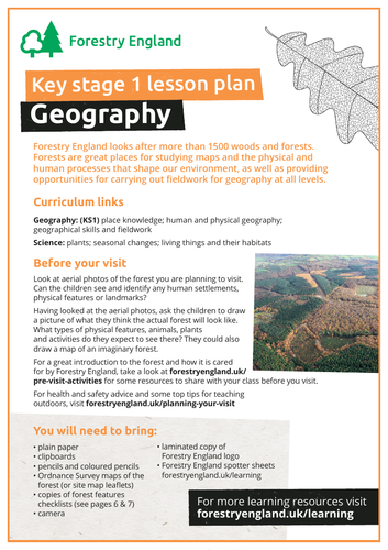 Geography in the forest lesson plan KS1