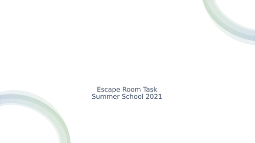 Escape Rooms maths problem solving task