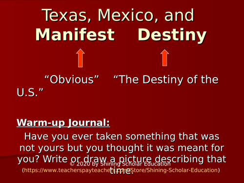Manifest Destiny PowerPoint Annexing Texas into the US (TX History)
