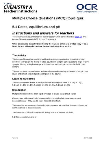 OCR A2 Chemistry resources