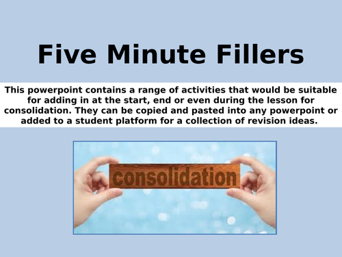 Five Minute Fun Fillers - AQA Sociology