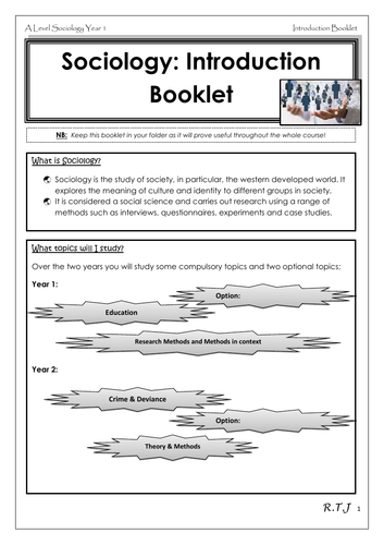 A Level Sociology Introduction Booklet - AQA Sociology