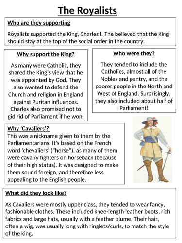English Civil war - Why a civil war? (Who fought for whom?)