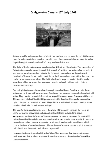 How did the Industrial revolution connect Britain? (Transport - Canals and Railways)