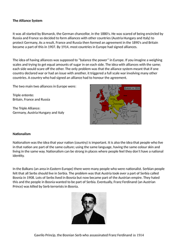 The causes of World War One (M.A.I.N)