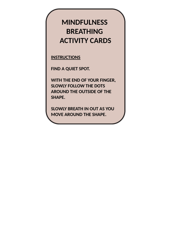 Mindfulness breathing activity cards