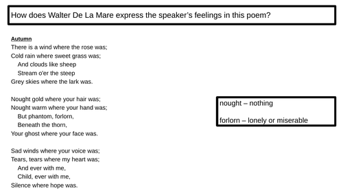 English Literature Unseen Poetry Walter De La Mare "Autumn" Analysis Exam Practice