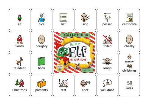 Elf in my Book by Tom Fletcher Keyword Wordmat (Widgit Supported)