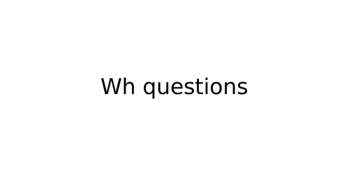 Speech and language questions