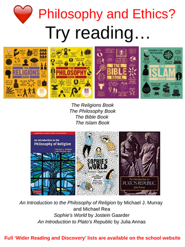 Philosophy and Ethics Wider Reading Lists and Poster