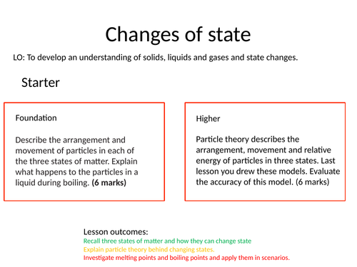 Changes of state