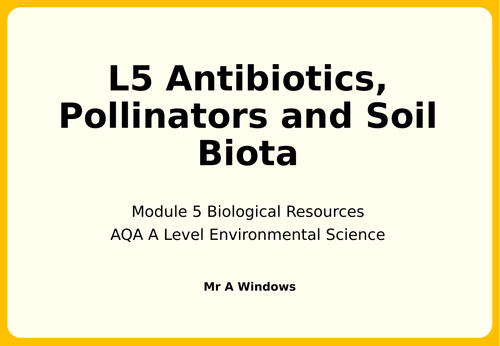 A Level Environmental Science (7447) - Module 5 Biological Resources