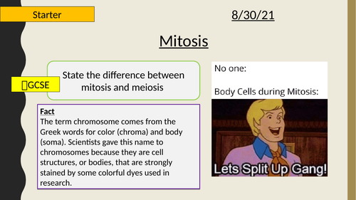 AQA A-Level New specification-Mitosis-Section 2-Cells 3.7 (3.2.2)