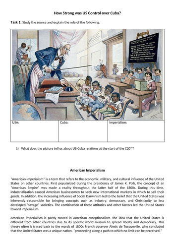 IBDP History: How strong was US Control over Cuba?