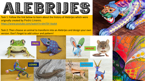 Mexican Art - Monsters (Alebrijes) Homework Task/Cover Task