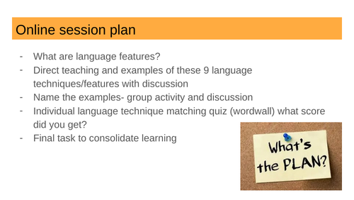 L1/L2 Pearson Edexcel language features presentation & task (session 1)