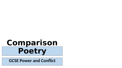 GCSE Poetry Resources -Lessons and Scaffolds