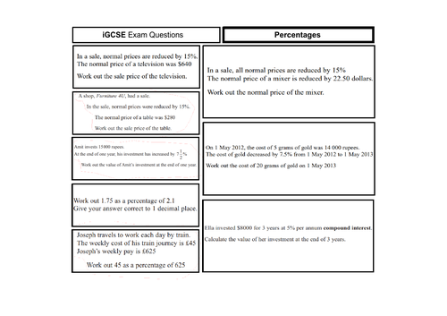 Maths GCSE and IGCSE Revision Pack. Over 10 hours of exam questions and full worked solutions!