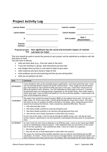 EPQ on the social and economic impacts of Indian colonialism