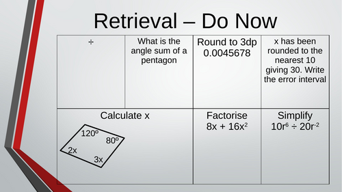 EdExcel GCSE Foundation Unit 8 - Perimeter, Area & Volume