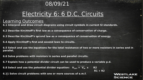 Electricity 5 - DC Circuits