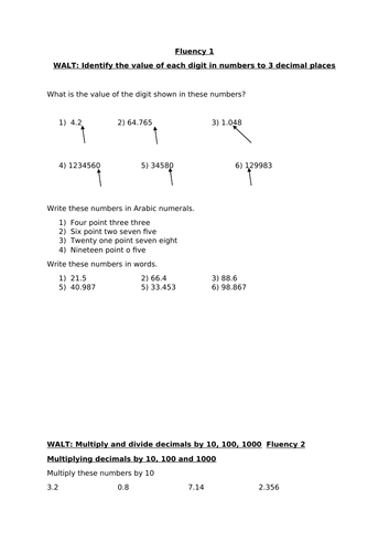 Place Value of Decimals