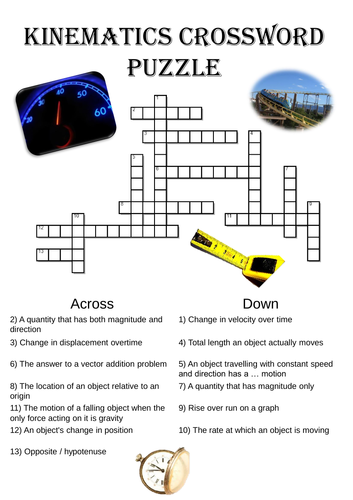 Physics Kinematics Module 1 crossword