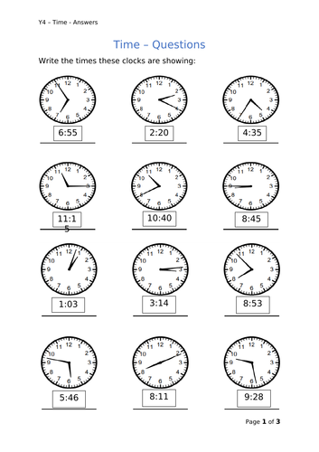 Y4 Maths - Time