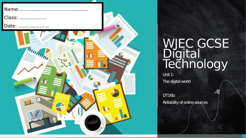 WJEC Digi Tech - Revision Workbook 15: Reliability of online sources