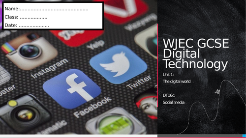 WJEC Digi Tech - Revision Workbook 16: Social media