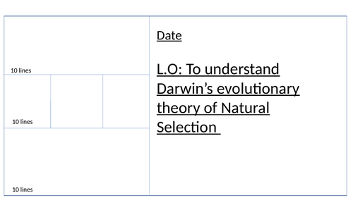 Topic, Science and Writing Lesson - Darwins Theory of Evolution by Natural Selection NEW 2021