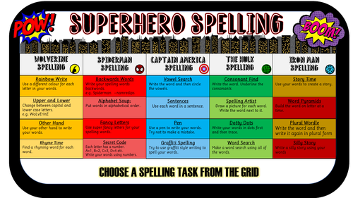 Superhero Spelling