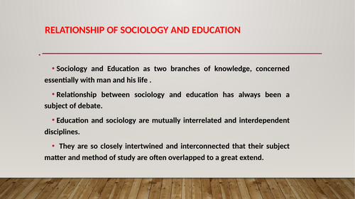 Education and Sociology