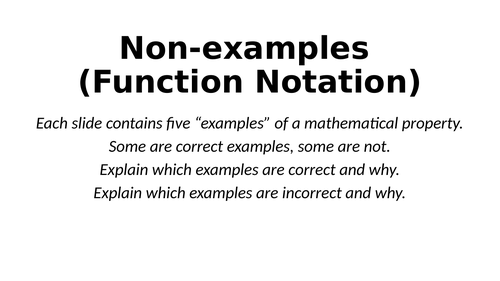 Non-Examples - Function Notation