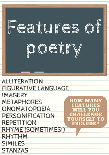 Features Of Poetry Teaching Resources