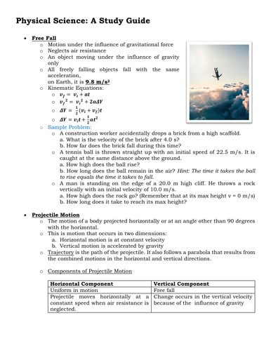 Physical Science: A Study Guide