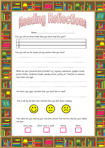Reading Reflection Questionnaire for children