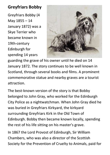 Greyfriars Bobby Handout