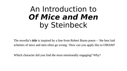 Of Mice and Men