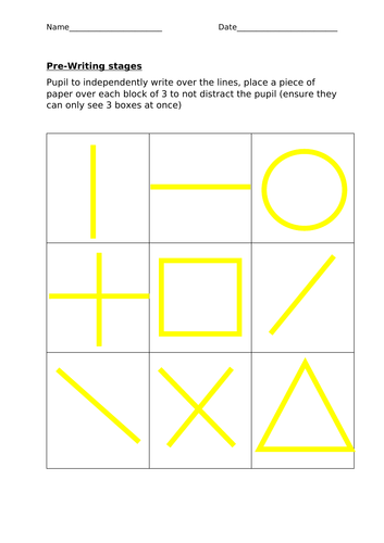 Basic assessment colour/shape/letter/number/writing