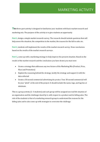marketing-mix-activity-teaching-resources