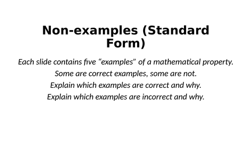 Non-Examples (Standard Form)