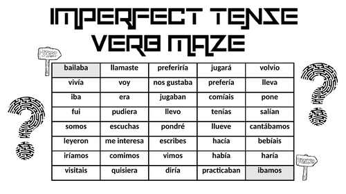 Spanish Verb Maze - Imperfect Tense