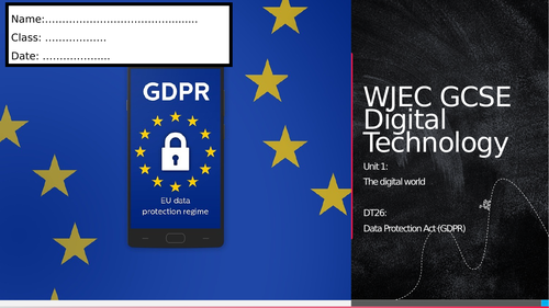 WJEC Digi Tech - Revision Workbook 26: GDPR