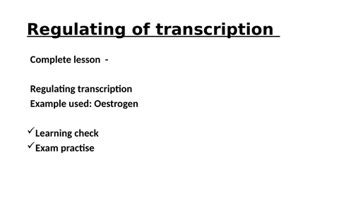 year 13 Regulation of transcription