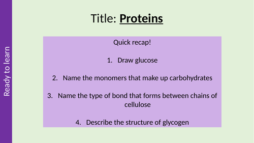 Proteins AQA A Level Biology